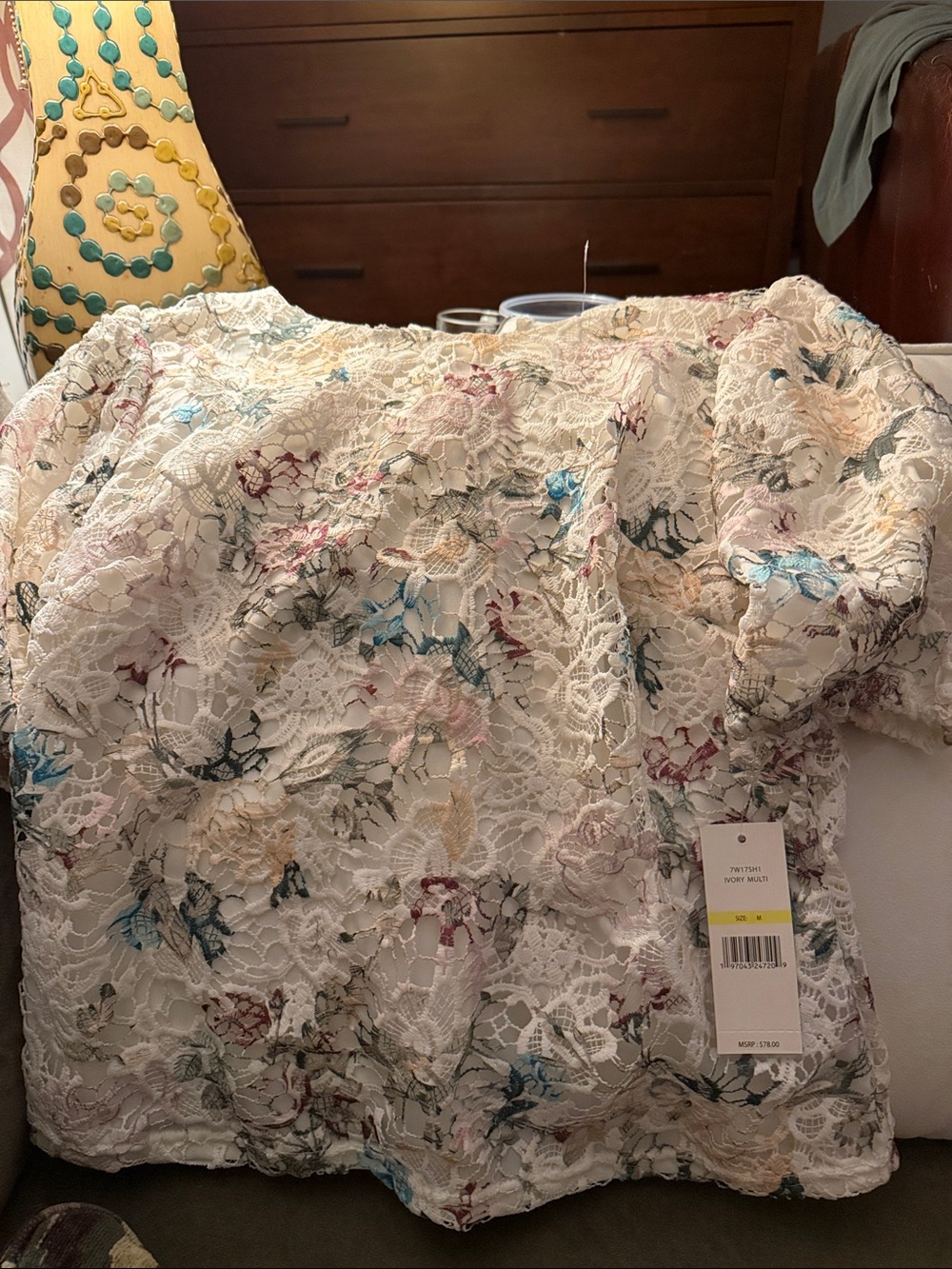 Ann Taylor Cream Lace Blouse with Multicolor Floral EmbroideryTAKE THIs GD TOP